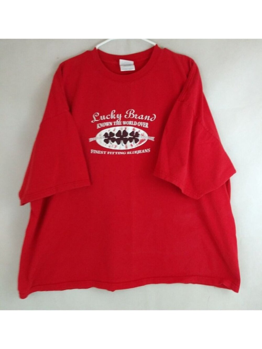 Vintage Lucky Brand Men's Red Graphic T-Shirt Size XXXL